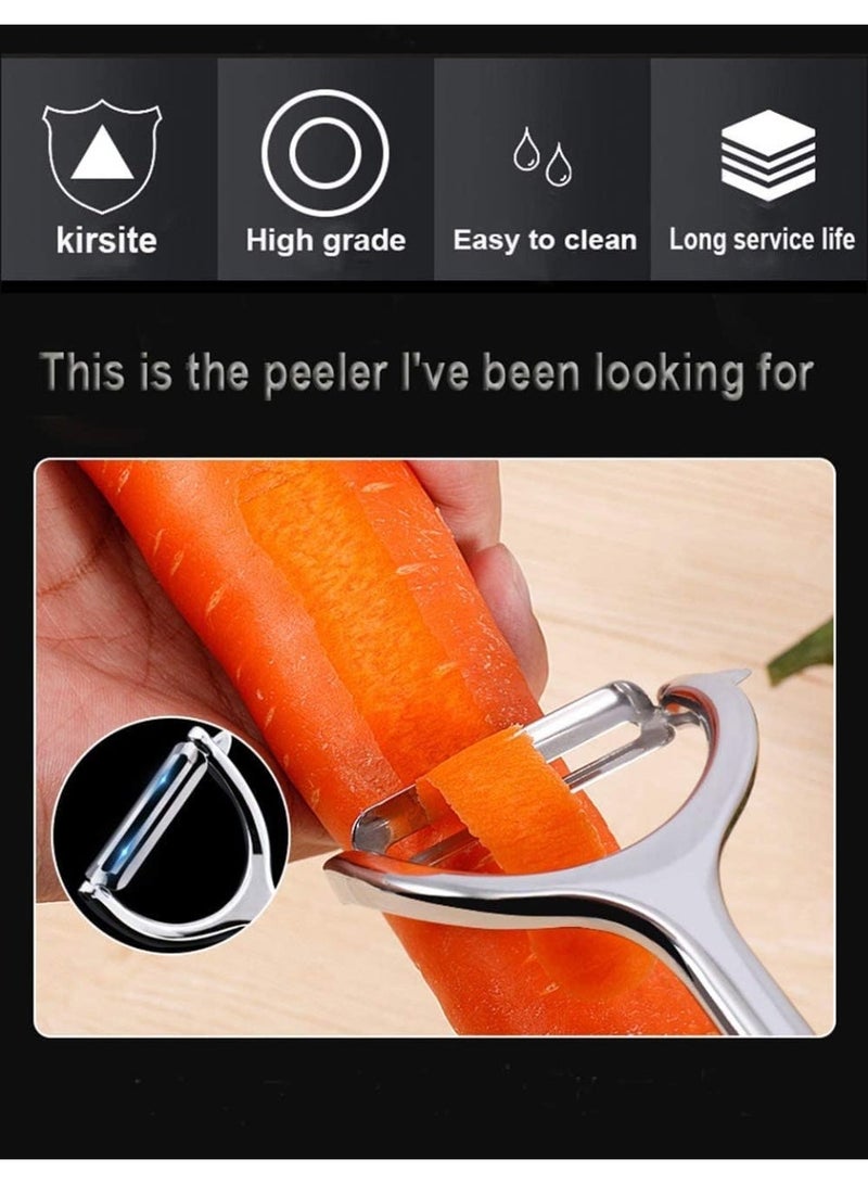 مقشرة بطاطس وخضراوات للمطبخ، مقشرة على شكل حرف Y مصنوعة من الفولاذ المقاوم للصدأ بمقبض مريح مانع للانزلاق، مقشرة فواكه - Image 3