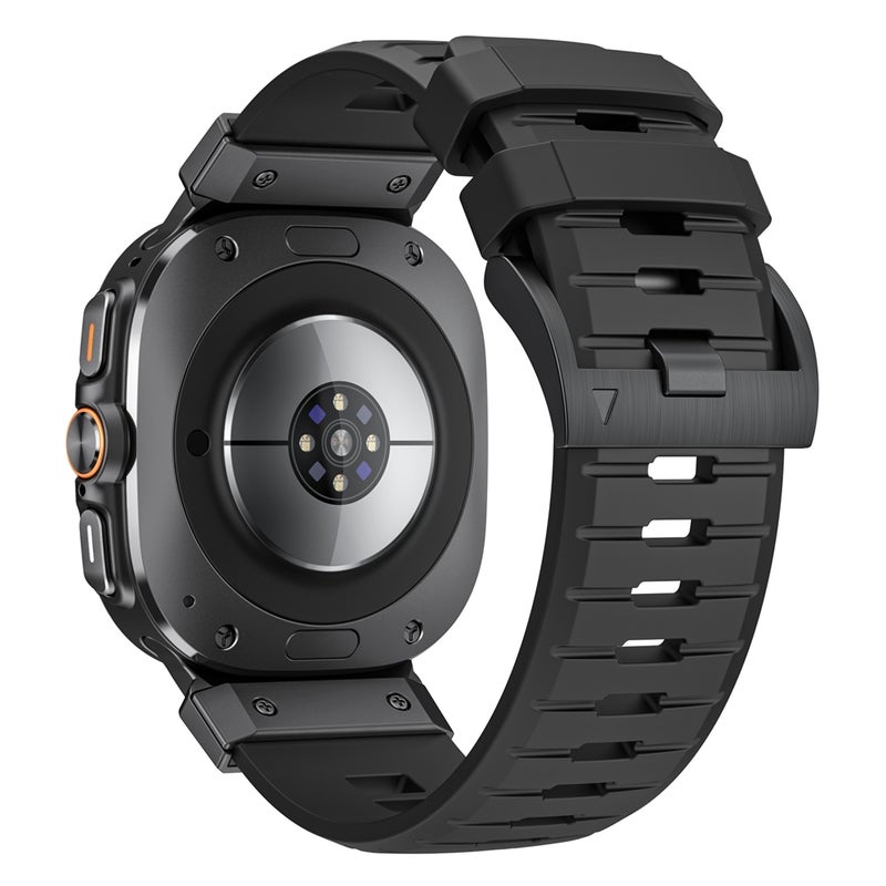 إيروريكس لساعة سامسونج جالاكسي الترا 47 مم / الترا 2025 سوار ساعة من الفولاذ المقاوم للصدأ (أسود) - Image 2