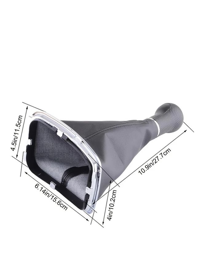 Premium Silvery PU Leather Gear Shift Knob Cover Waterproof Dust Protective Case Car Interior Handle Accessory 5 Speed Manual Shifter Universal Fit Smooth Touch Grip For Auto - Image 5