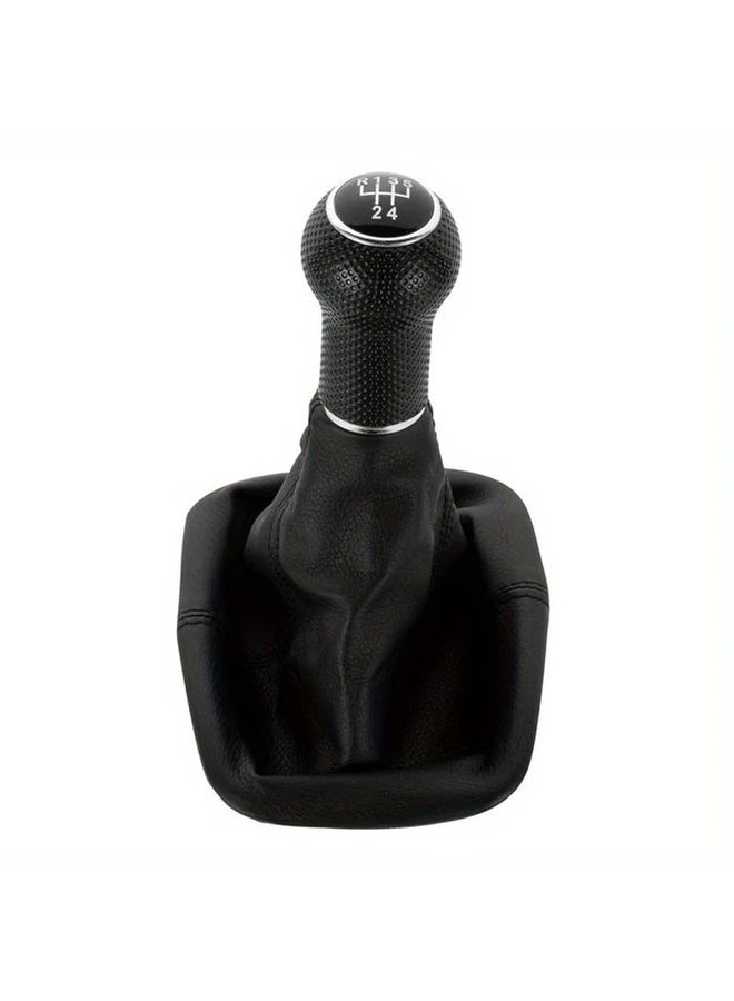 Premium Silvery PU Leather Gear Shift Knob Cover Waterproof Dust Protective Case Car Interior Handle Accessory 5 Speed Manual Shifter Universal Fit Smooth Touch Grip For Auto - Image 3