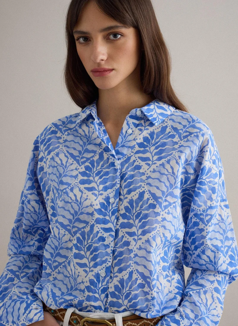 Ovs  OVS Multicolour Pure Cotton Regular Fit Shirt With Floral Pattern for Women | Best Price UAE