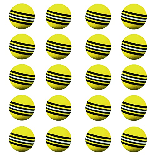 Scott Edward Air Golf Practice Balls Multicolor and Lightweight Sponge Ball 20 Pieces Golf Training Indoor and Outdoor for Backyard Hitting Mat SoftYellow - Image 1