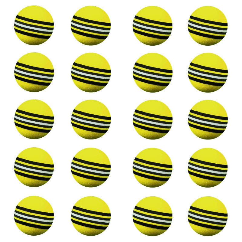 Scott Edward Air Golf Practice Balls Multicolor and Lightweight Sponge Ball 20 Pieces Golf Training Indoor and Outdoor for Backyard Hitting Mat SoftYellow - Image 2