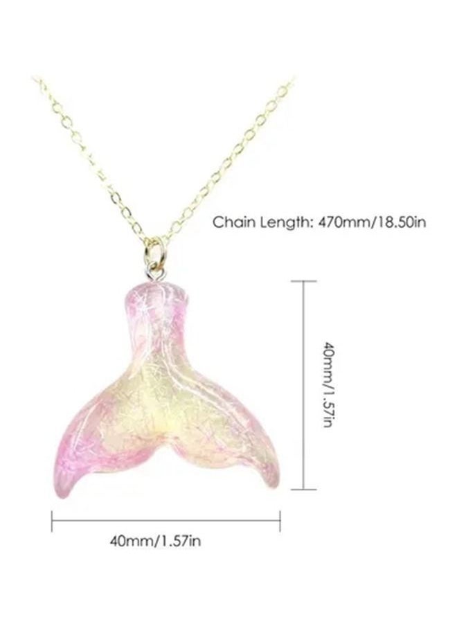 DURKU - Mermaid Necklace Pink Mermaid Tail Necklace For Women - Image 1