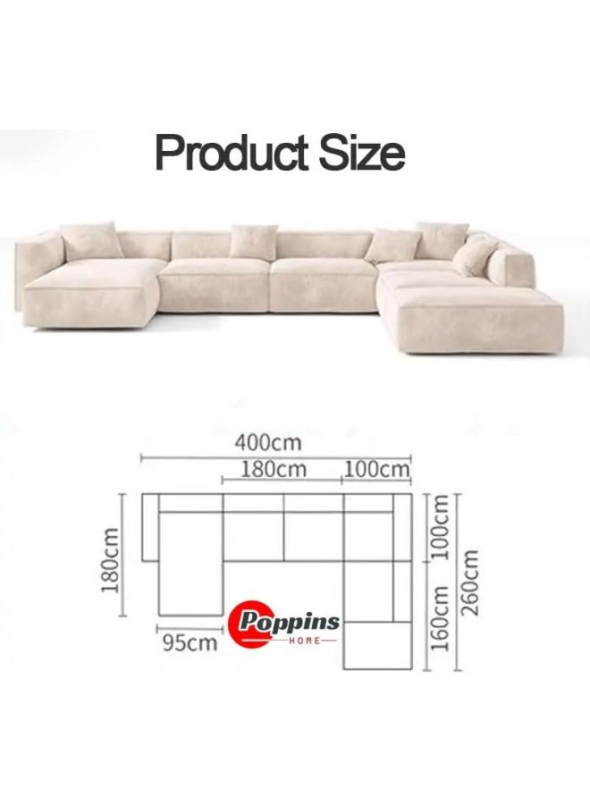 Zayn comforts Luxurious Nordic U-Shape Majlis 7-Seater Sofa Set Premium Velvet Fabric Spacious Corner Sectional Design (Dark Grey, LEFT BED) - Image 2