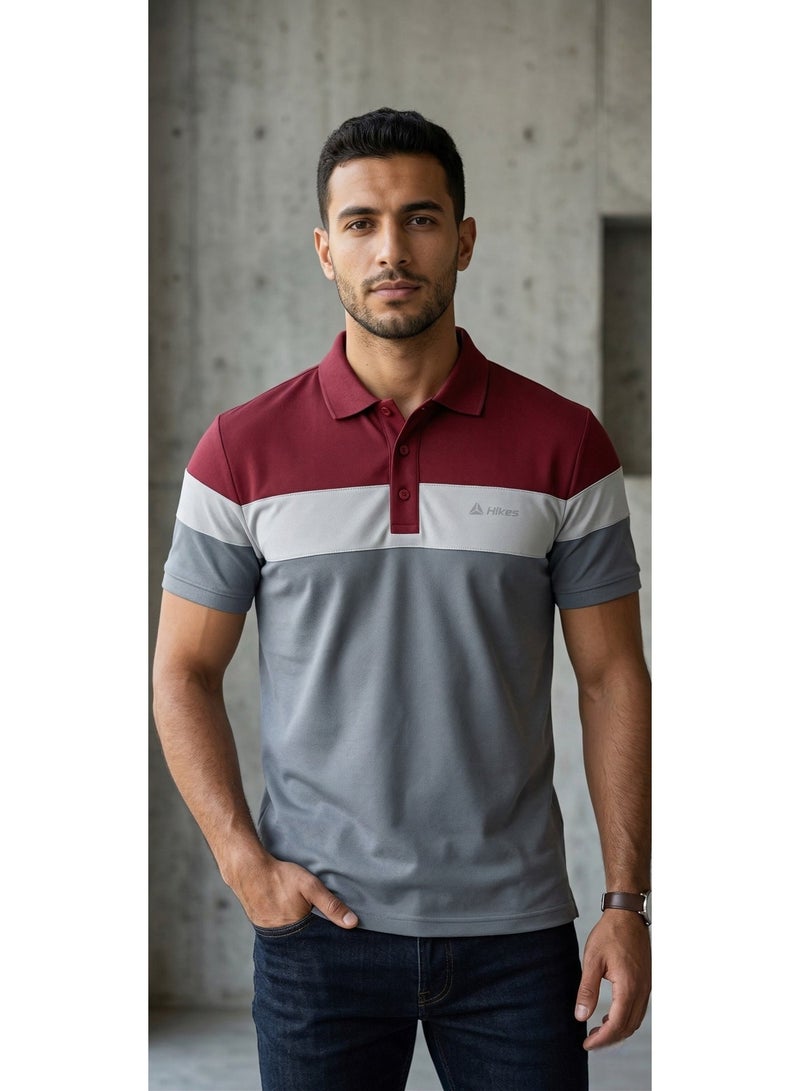 Hikes Premium Polo T Shirt Stretch Fit Breathable Stylish Everyday Smart Casual Wear - Image 1