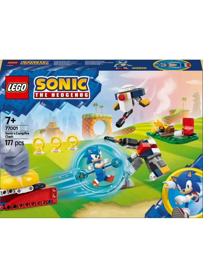 LEGO Sonic the Hedgehog: Sonic’s Campfire Clash Set, Collectible Building Toy with 4 Characters, Gold Rings and a Chaos Emerald, Gifts for Gamers, Boys & Girls aged 7 Plus 77001 (177 pieces)
