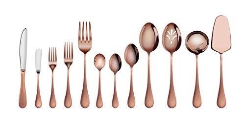 Artaste 56884 Rain 18/10 Stainless Steel 47-Piece Flatware Set, Antique Copper Finished, Service for 8 - Image 1