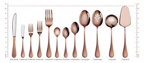 Artaste 56884 Rain 18/10 Stainless Steel 47-Piece Flatware Set, Antique Copper Finished, Service for 8 - Image 3