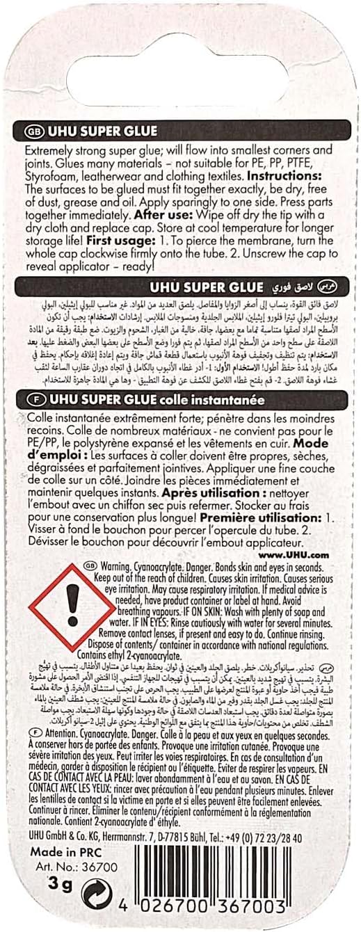 UHU Super Glue Liquid 3G Jumbo Card - Image 3