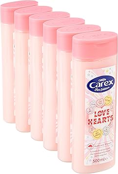 Carex Fun Editions Love Hearts Shower Gel Cleans Cares and Protects Bulk Buy Pack of 6 x 500 ml - Image 4