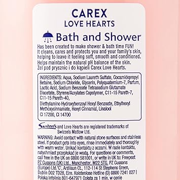 Carex Fun Editions Love Hearts Shower Gel Cleans Cares and Protects Bulk Buy Pack of 6 x 500 ml - Image 5