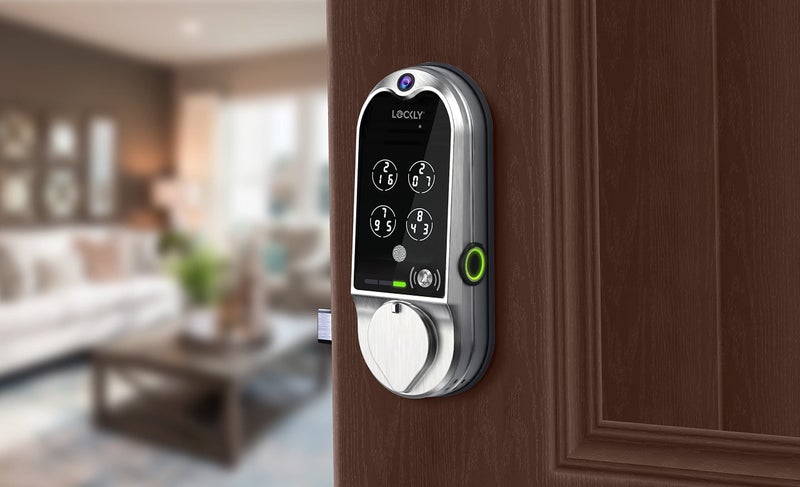 Lockly Vision Smart Lock, HD Video Doorbell Smart Locks for Front Door, Fingerprint Door Lock, Touchscreen Keypad, App Control, No Monthly Fee, Auto Lock - Satin Nickel - Image 2