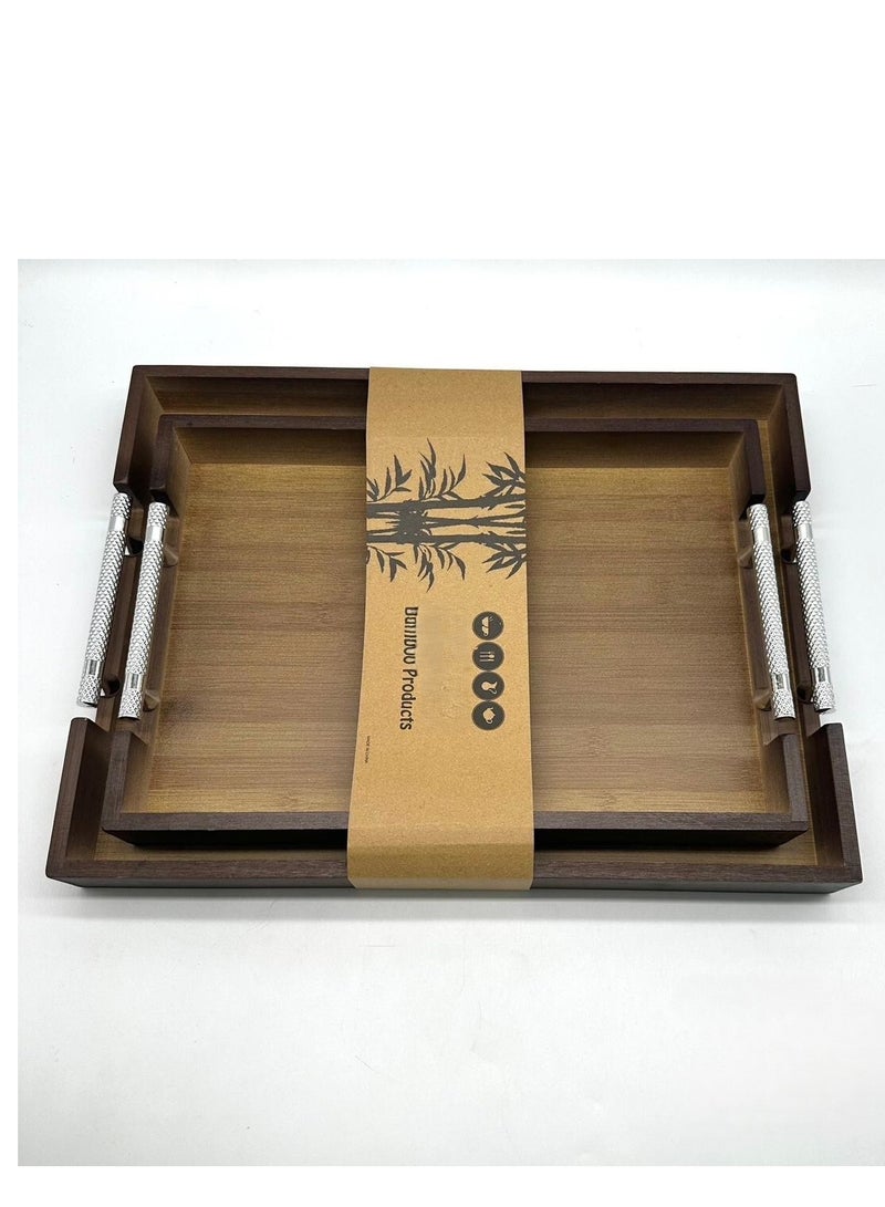 Multi-purpose wooden tray set