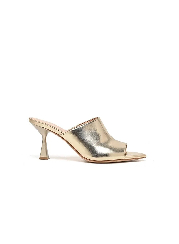 كابلي حذاء مفتوح المقدمة بكعب متوسط مصقول