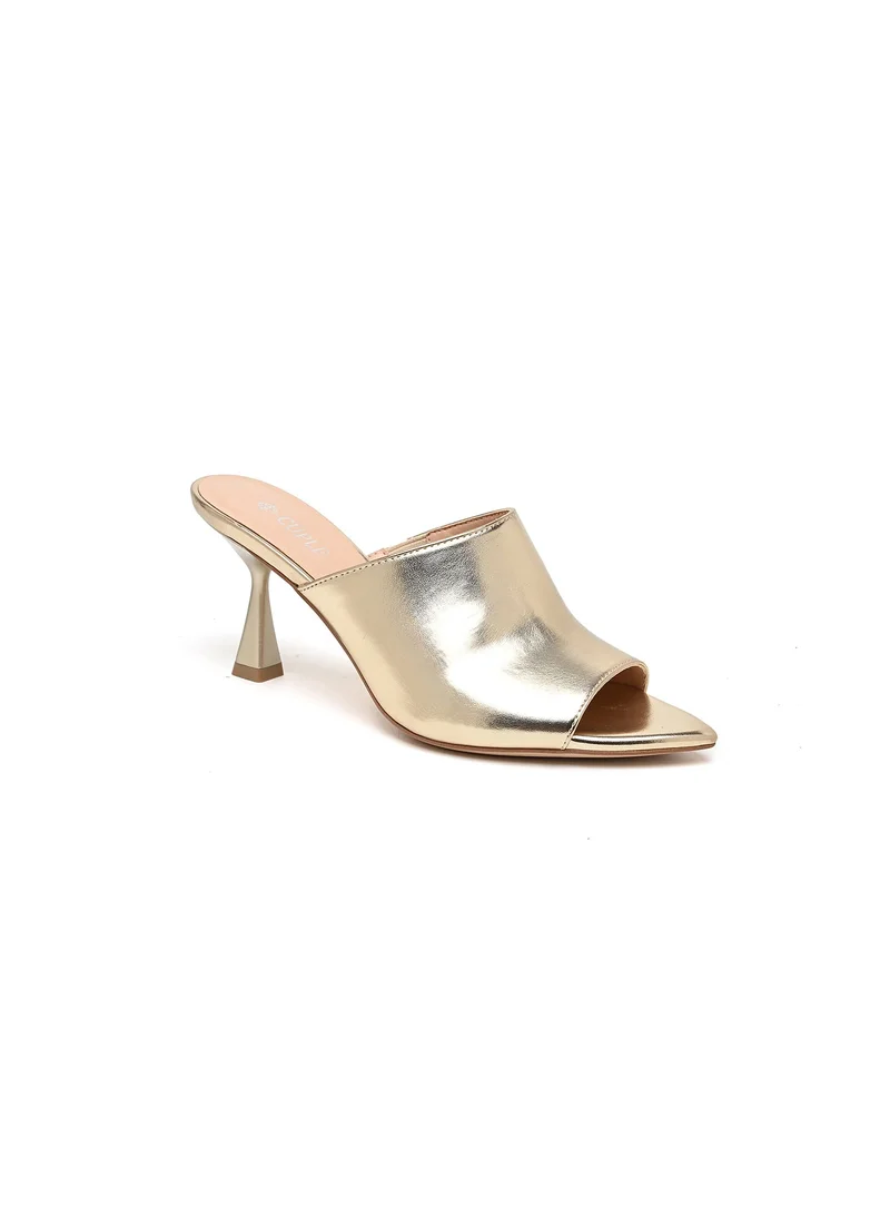 كيوبل polished mid heel open-toe shoe