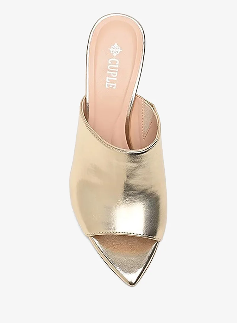 Cuple  polished mid heel open-toe shoe for Women | Best Price UAE
