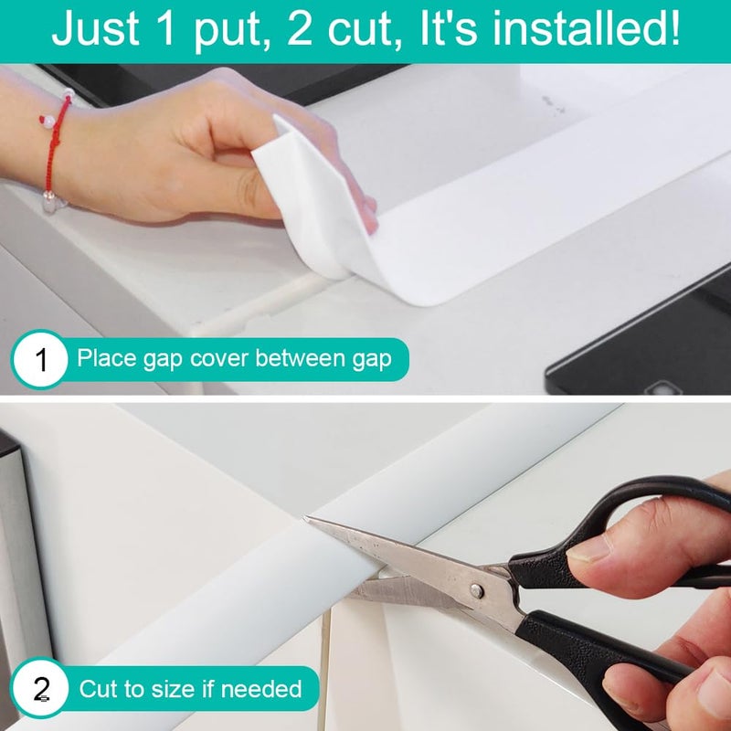 Mofason Stove Counter Gap Cover  Kitchen Silicone Oven Gap Filler - 25 Inches Countertop Strips Gap Guard  Easy To Clean (White) - Image 5
