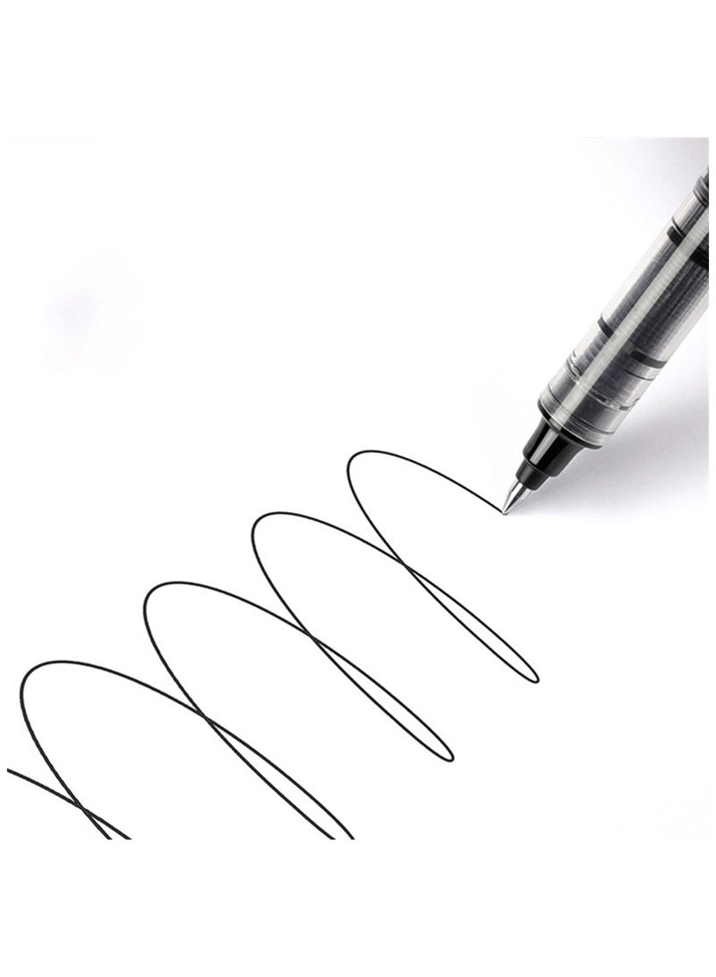 SYOSI Straight Liquid Gel Pen 12 Pcs 0.5mm Student Fountain Rollerball Fine Point Pens Extra Fine Point Pens Black Liquid Gel Ink Pen Set, for Writing Note Taking Signature Office Journaling - Image 3