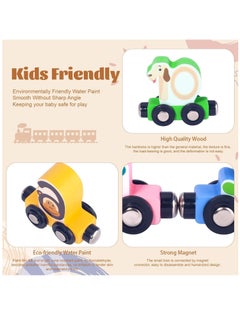 YelaJoy Toys for Toddlers, 12pc Wooden Magnetic Train Track Set with Animal and Digital Designs for Toddlers, Montessori Educational Toy for 2 3 4 5 Year Olds Boys and Girls  - Image 5