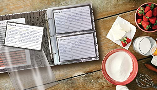 Better Kitchen Products Recipe Binder, 8.5" x 9.5" 3 Ring Binder Organizer Set (with 50 Page Protectors, 100 4" x 6" Recipe Cards & 12 Category Divider Tabs) Sleek Kitchen Design - Image 4