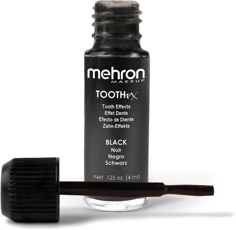 Mehron Makeup Tooth FX Black Tooth Paint with Brush for Special Effects - Image 1