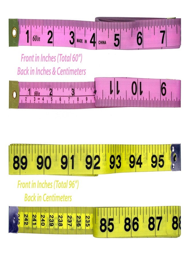 Ultima 3pc Double Scale Soft Tape Measure Set for Sewing, Quilting, Tailoring, Body Measurement & More - Image 3