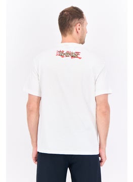 Bershka Men Crew Neck Short Sleeve Yu-Gi-Ow Print T-shirt, White Combo  - Image 3