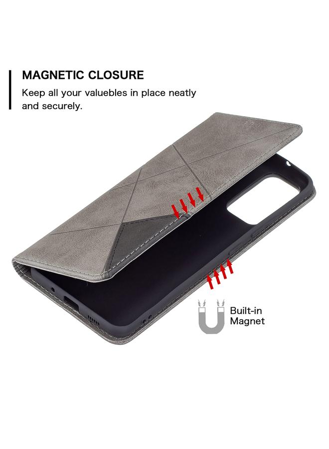 S-TOP Case For Samsung Galaxy A82 5G Rhombus Texture Horizontal Flip Magnetic Leather Case with Holder & Card Slots - Image 5