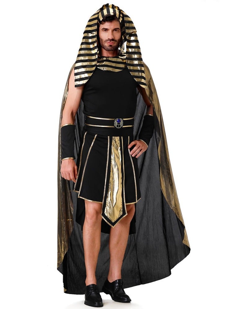 ال_اوياما زي فرعون مصري للرجال، زي إله الملك الروماني اليوناني لحفلات الهالوين والعروض المسرحية مع مجموعة الملحقات - Image 3