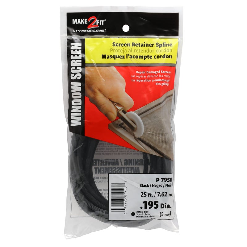 PrimeLine P 7950 Screen Retainer Spline 0195 In 25 ft Black 1 Roll