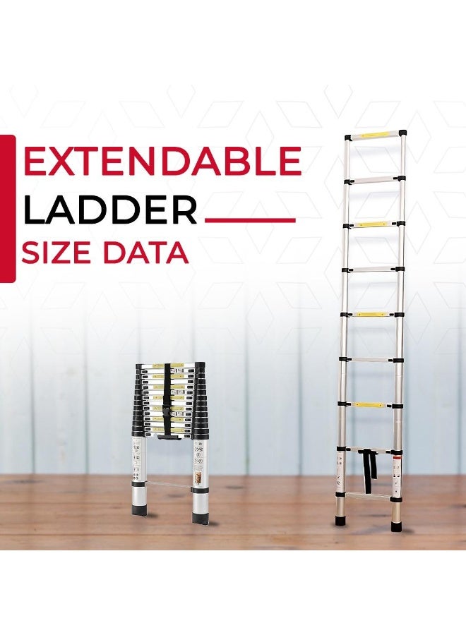 Telescopic Aluminum6.2M Single Ladder – Extra Strong & Durable with Wide Steps, Double Lock System, Rust-Resistant – Ideal for Home, Professional, Industrial & Contractor Use - Image 5