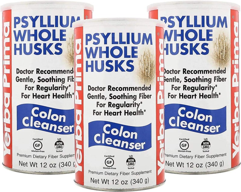 Yerba Prima Psyllium Whole Husks Colon Cleanser - 12 Ounce (Pack of 3) - Image 1