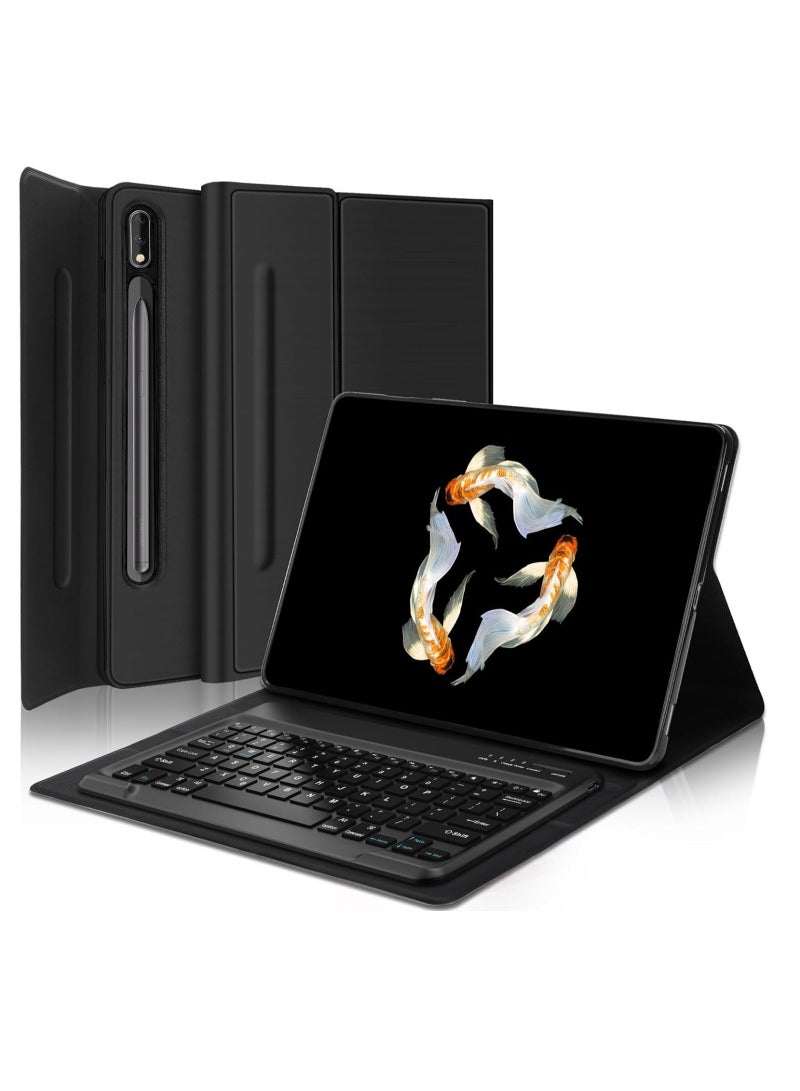 TIGER 2022 Samsung Galaxy Tab S9 Ultra / S8 Ultra Keyboard Protective Case 14.6 Inch | Slim Smart Cover with Multi-Use Bluetooth Keyboard, S Pen Holder | Protective Case for Galaxy Tab S9 Ultra, Black - Image 1