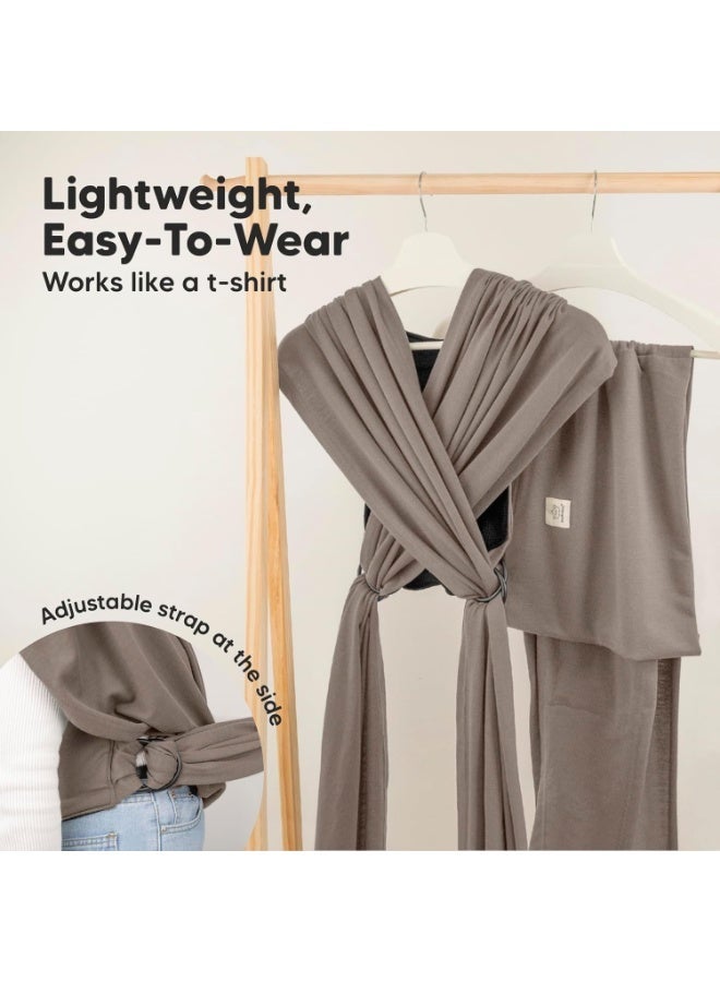 KeaBabies Baby Wrap Carrier Ring Sling - Easy to Wear, Adjustable D-Lite Baby Carrier Newborn to Toddler, Infant Carrying Shirt, Hands Free Bonding, Breathable Fabric Wearing Wrap (Copper Gray) - Image 3