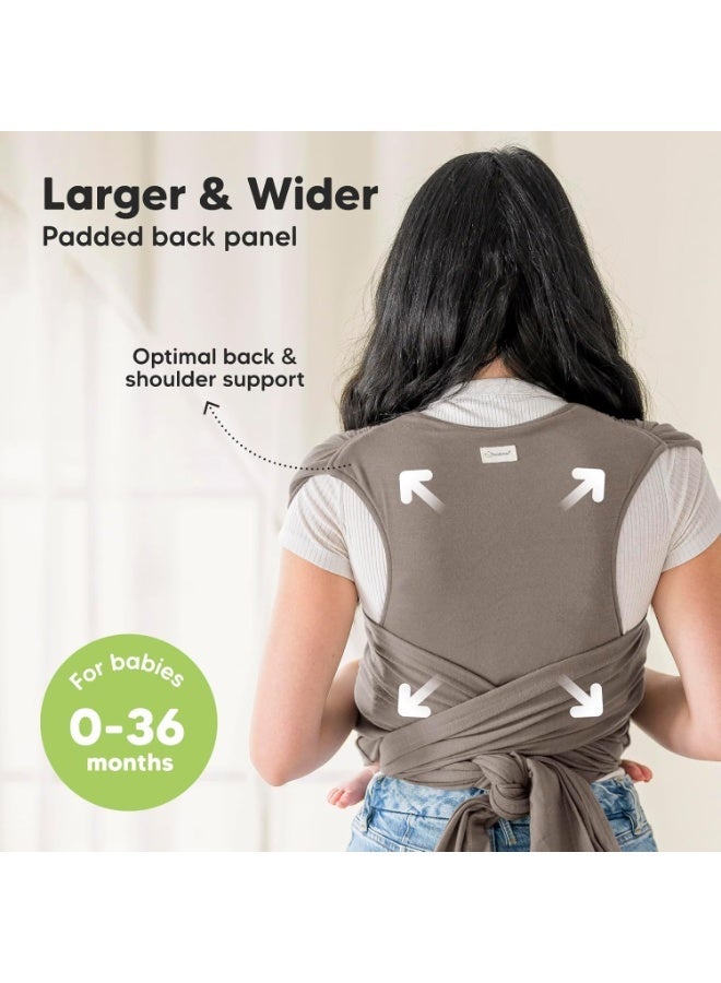 KeaBabies Baby Wrap Carrier Ring Sling - Easy to Wear, Adjustable D-Lite Baby Carrier Newborn to Toddler, Infant Carrying Shirt, Hands Free Bonding, Breathable Fabric Wearing Wrap (Copper Gray) - Image 4
