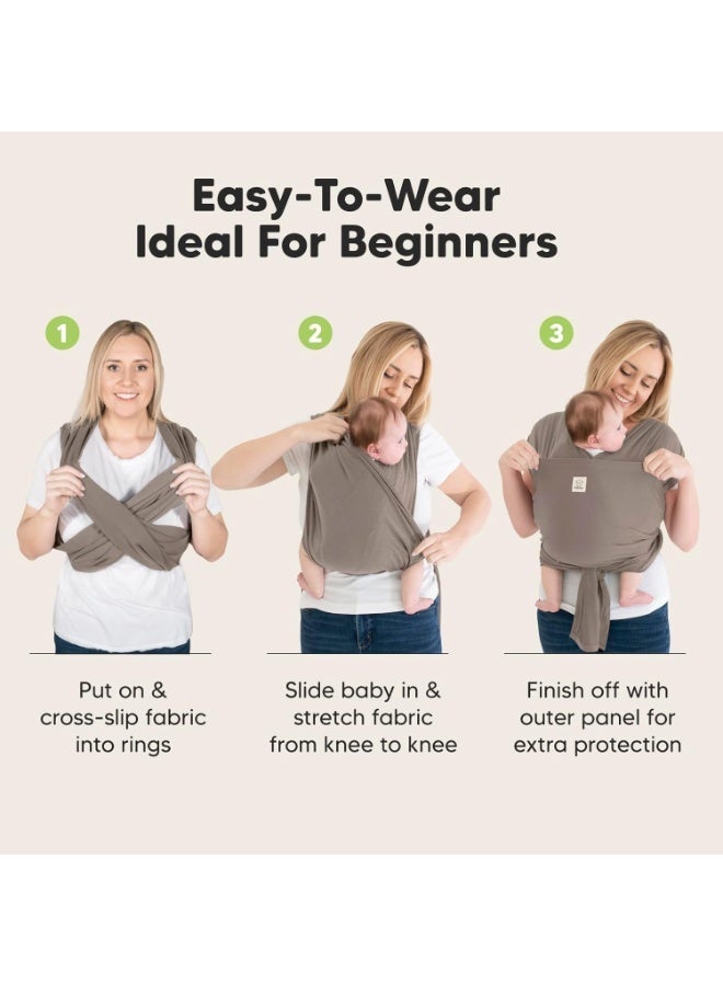 KeaBabies Baby Wrap Carrier Ring Sling - Easy to Wear, Adjustable D-Lite Baby Carrier Newborn to Toddler, Infant Carrying Shirt, Hands Free Bonding, Breathable Fabric Wearing Wrap (Copper Gray) - Image 2