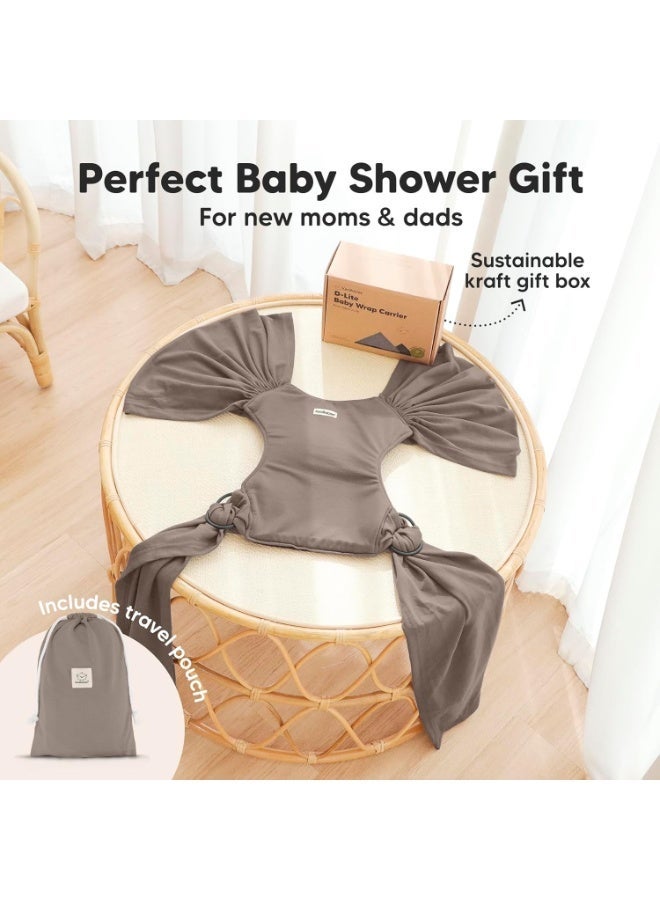KeaBabies Baby Wrap Carrier Ring Sling - Easy to Wear, Adjustable D-Lite Baby Carrier Newborn to Toddler, Infant Carrying Shirt, Hands Free Bonding, Breathable Fabric Wearing Wrap (Copper Gray) - Image 5