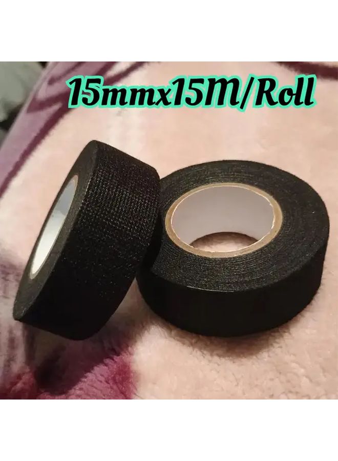 15mm Wide Black Electrical Insulating Tape Heat Resistant Waterproof 590.55 Inch - Image 1