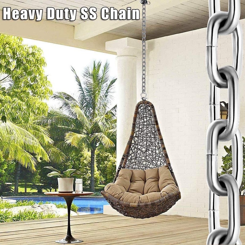Lsqurel Stainless Steel Chain, 5/16inch Heavy Duty Chain Link Chain 6.5ft Safety Chain Utility Chain Metal Chain for Indoor and Outdoor (5/16in-6.5ft) - Image 5