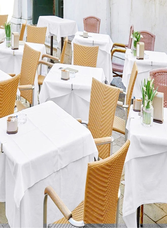 REWOMC 6 Pack White Square Tablecloths 52 x 52 Inch, White Polyester Table Cover for Square Table, Stain and Wrinkle Resistant Washable Fabric Tablecloth, Polyester Tablecloth for Restaurant Banquet Party - Image 5