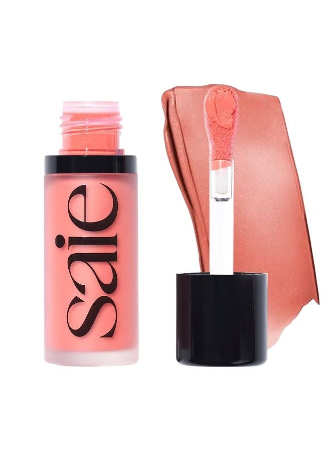 Saie Dew Blush - Lightweight Blendable Liquid Blush, Poppy - bright coral 11g for a Natural Glow - Image 1