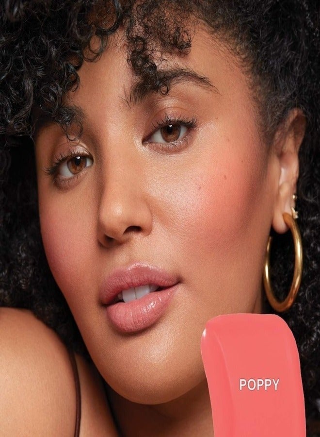 Saie Dew Blush - Lightweight Blendable Liquid Blush, Poppy - bright coral 11g for a Natural Glow - Image 3