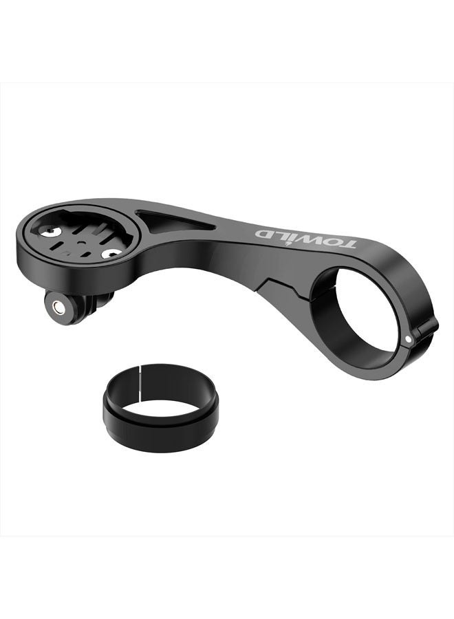 TOWILD تركيب دراجة AS90 الأمامي متوافق مع جهاز الكمبيوتر للدراجات Garmin/XOSSG/G+/iGPSPORT، محول تمديد كاميرا وضوء، ذراع تركيب متين وغير قابل للانزلاق يناسب مقود 31.8 مم - Image 1