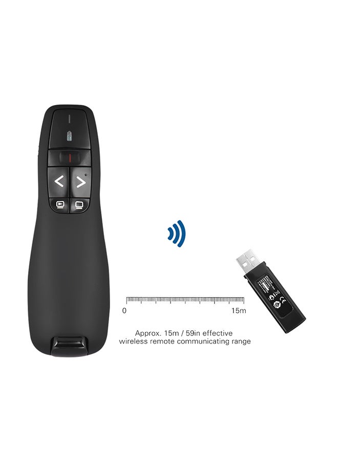 قلم قلاب لاسلكي للتحكم عن بعد بالعروض التقديمية باوربوينت مزود بمنفذ USB أسود - Image 4