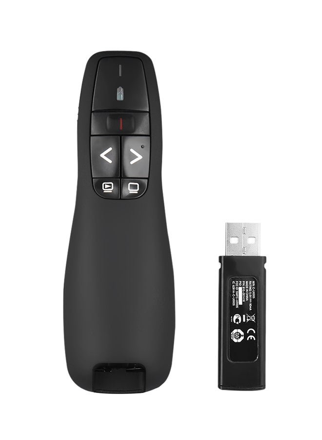 قلم قلاب لاسلكي للتحكم عن بعد بالعروض التقديمية باوربوينت مزود بمنفذ USB أسود - Image 1