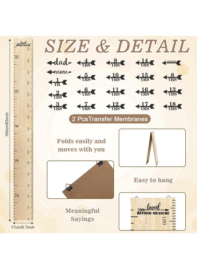 Eersida Wooden Ruler Growth Chart for Kids Nursery Wall Decor Boys Girls Height Chart Height Measurement for Wall Room Hanging Wall Decor (Classic Style) - Image 2