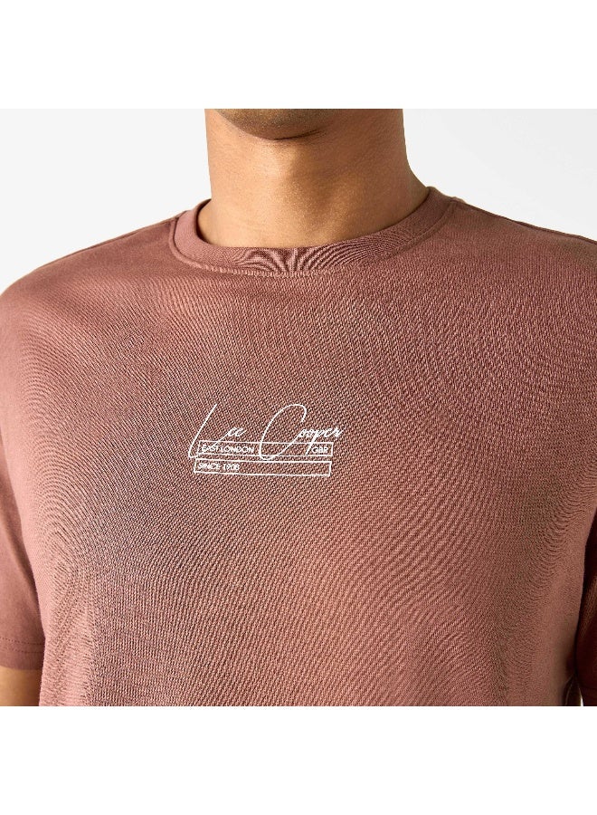Lee Cooper Lee Cooper Printed Crew Neck T-shirt with Short Sleeves  - Image 3