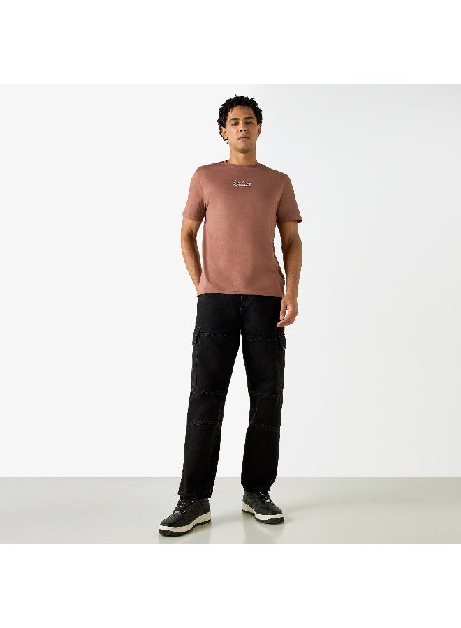 Lee Cooper Lee Cooper Printed Crew Neck T-shirt with Short Sleeves  - Image 4