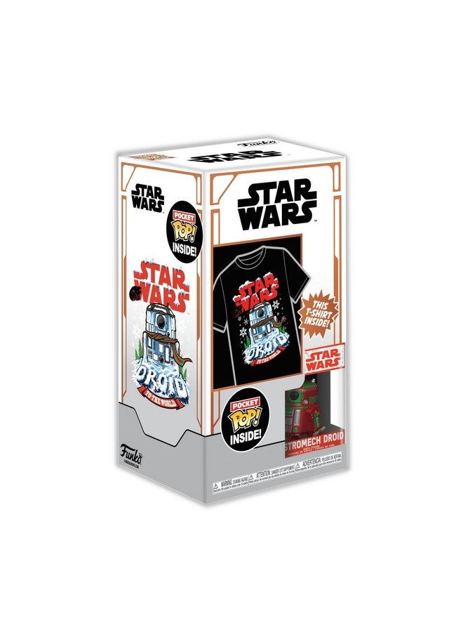 Funko Funko Pocket POP! & Tee: Star Wars - Holiday R2D2 - Metallic - Extra Large - (XL) - T-Shirt - Clothes with Collectable Vinyl Minifigure - Gift Idea - Toys and Short Sleeve Top for Adults Unisex Men  - Image 2